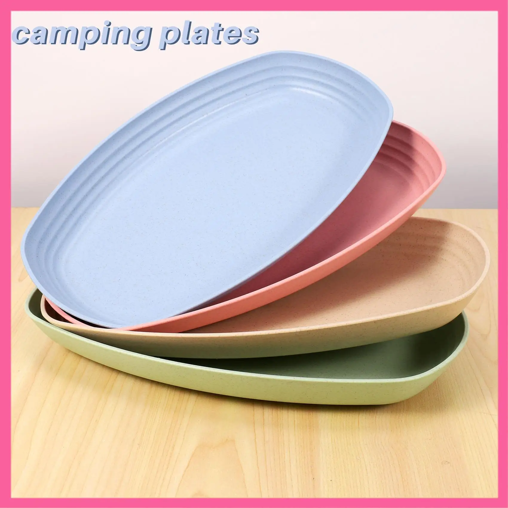 

ABNM 8 Pack Wheat Straw Plates,Lunch Dinner Plates,Degradable Reusable Eco-Friendly Lightweight Plates Tableware Set