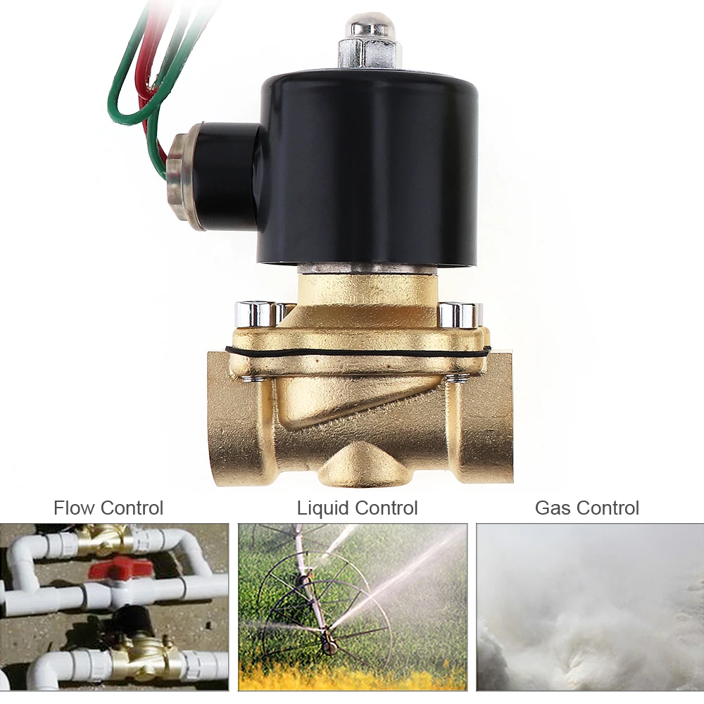 

3/4" DN20 Electric Solenoid Valve AC 110V/220V Brass Check Valve Water Solenoid Valve Pneumatic Valve for Water Oil Gas