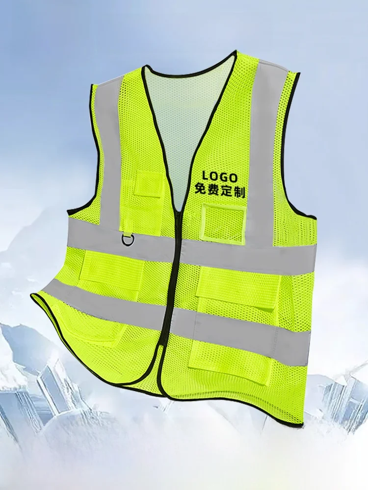 Breathable Mesh Reflective Safety Vest Summer Construction Worker High Visibility Protective Clothing Safety Jacket Vest