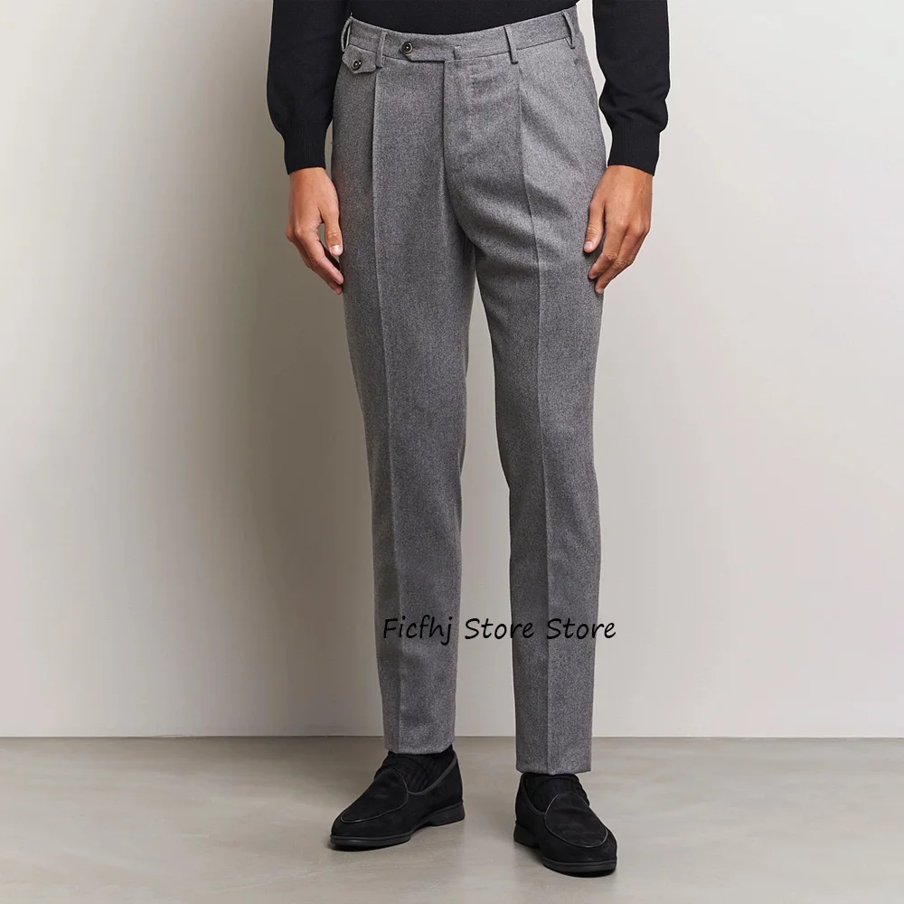 

Men's Trousers Casual Pants for Man Straight Leg Wool Fabric Autumn and Winter Work Trouser Tailoring Classic Clothing