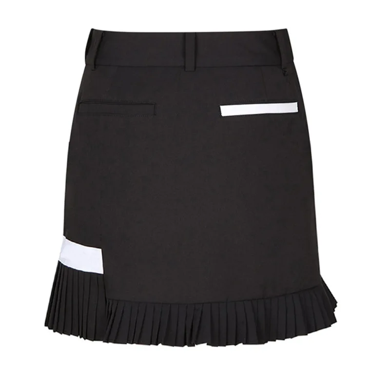 Women's Elastic Golf Short Skirt, Elastic, Patchwork, Pleated, Anti-Exposure, Sports, Tennis, New