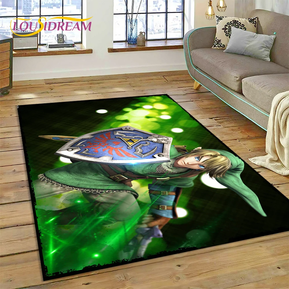 3D Z-Zelda 2 Link Game Gamer Area Rug,Carpet for Home Living Room Bedroom Sofa Doormat Decor,kids Play Non-slip Floor Mat Gift