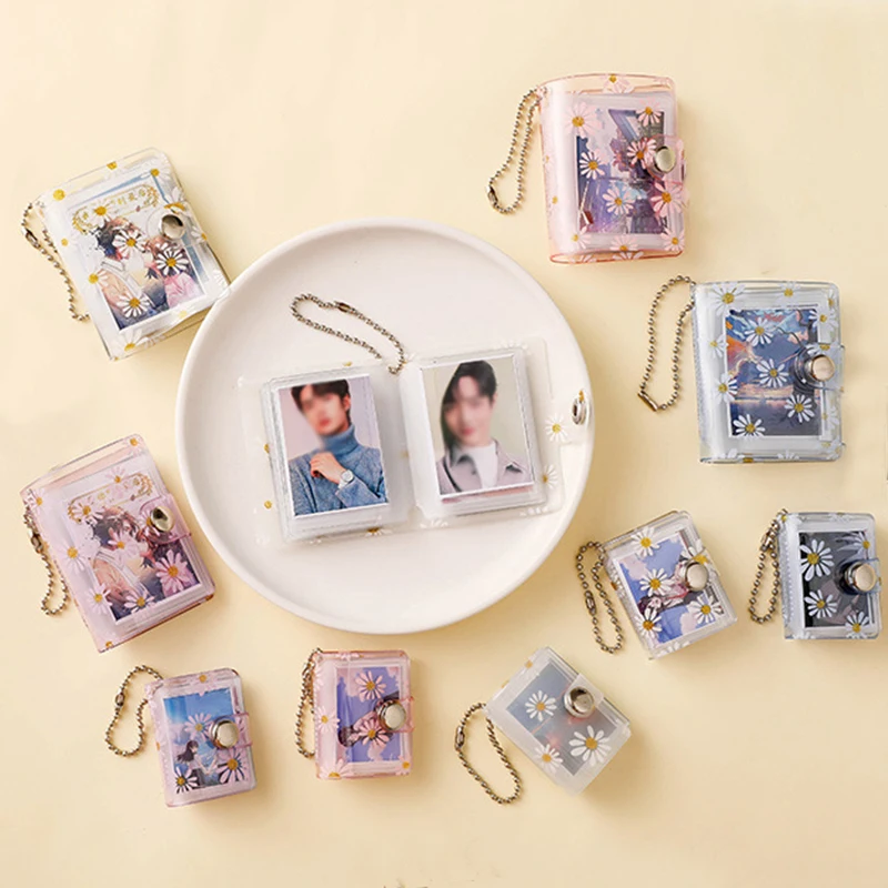 1/2 Inch 20 Pockets Small Photo Album Mini Photos Collect Book Creative Photo Album With Keychain Photocard Holder Cards Bag