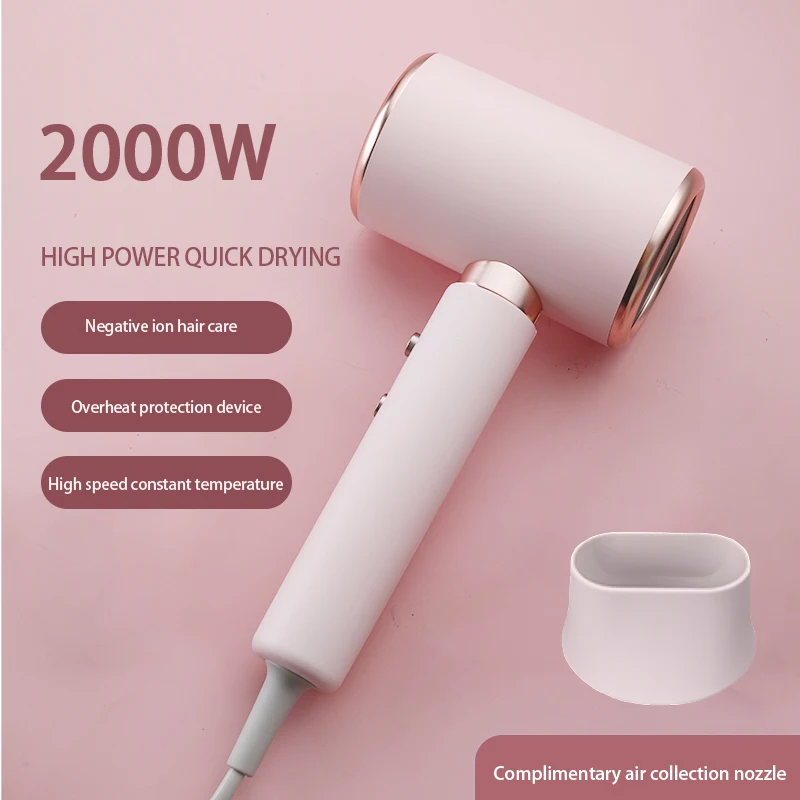 2000W 5th Gear Professional Hair Dryer Negative Lonic Blow Dryer Hot Cold Wind Air Brush Hairdryer Strong PowerDryer Salon Tool