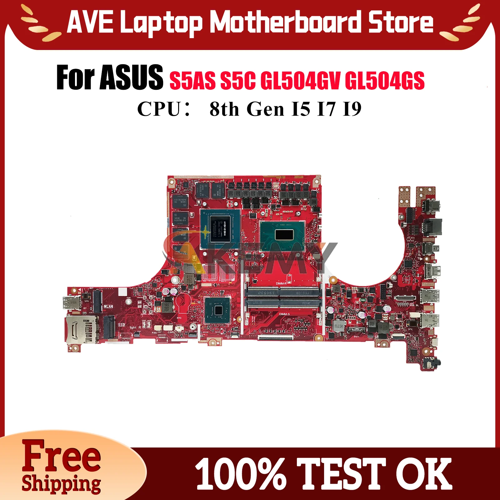 

GL504GV Материнская плата для ноутбука ASUS ROG Strix GL504GV GL504GW GL504G S5AS GL504GM S5C GL504GS Материнская плата с процессором I5 I7 I9 fast