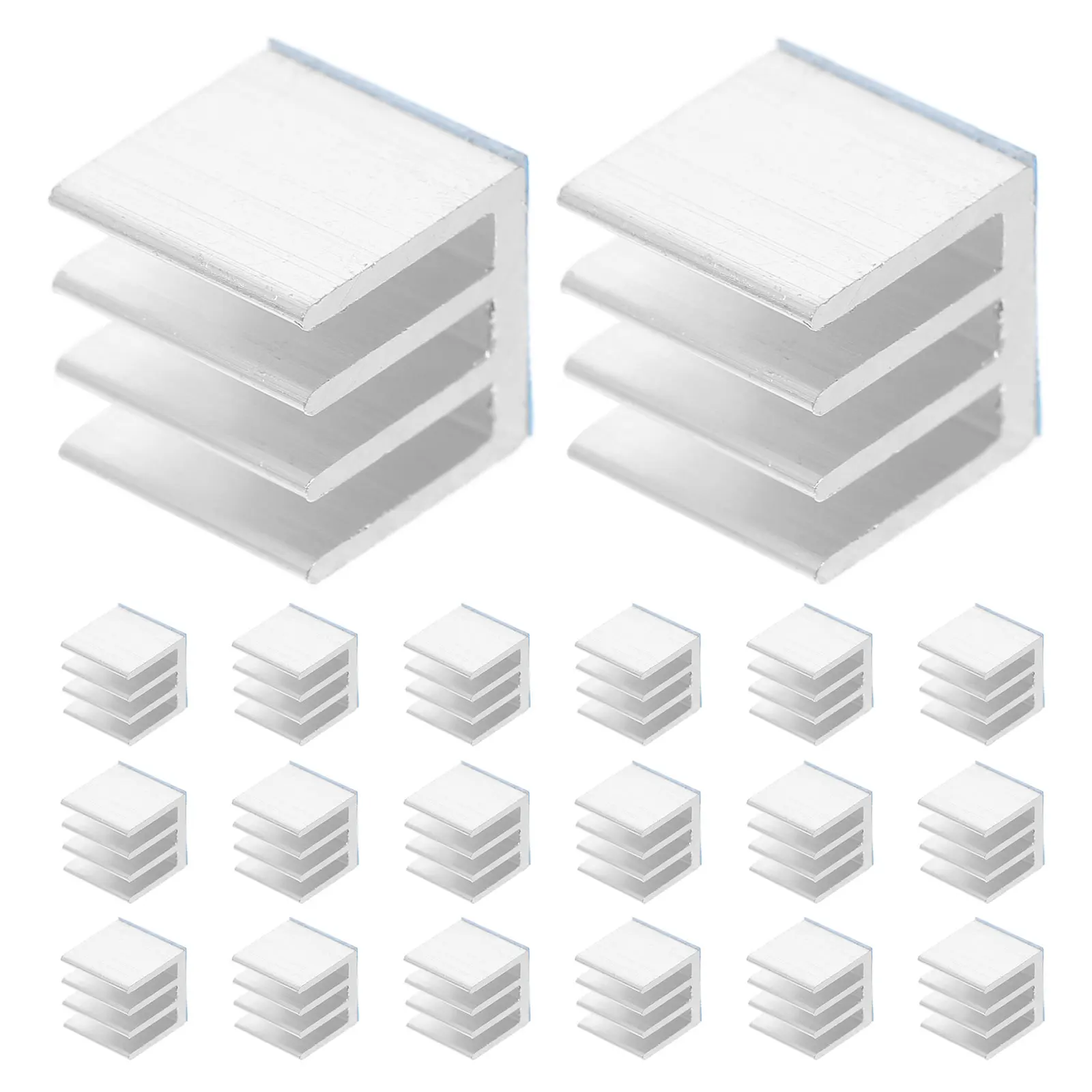 

20pcs Cooling Fin Block Heatsink Radiator Aluminum Electronic Chip Adhesive Cooler Heat Sink with Glue DIY Supply Compact