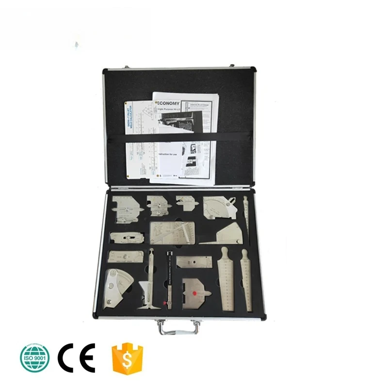 YYHC- Kit Alat Inspeksi Pengukur Las Fillet Inspeksi Pengelasan Langsung Set 16 Buah