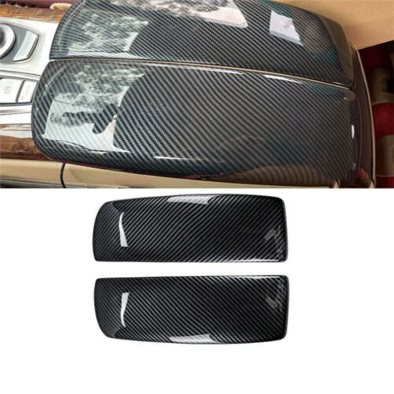 

A96E-Car Center Console Armrest Box Panel Trim For BMW X5 E70 2008-2013 X6 E71 2008-2014 Storage Box Cover ABS Carbon Fiber