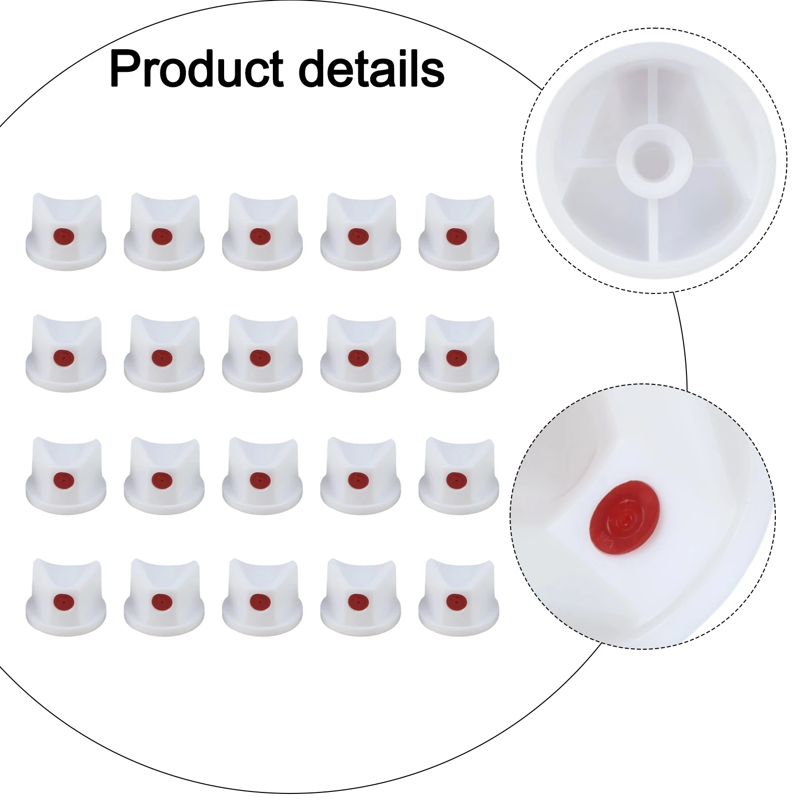 20pcs Spray Paint Cap Plastic Spray Nozzles White Spray Paint Replacement Cover For Spray Cans Bottle Painting Tool Parts