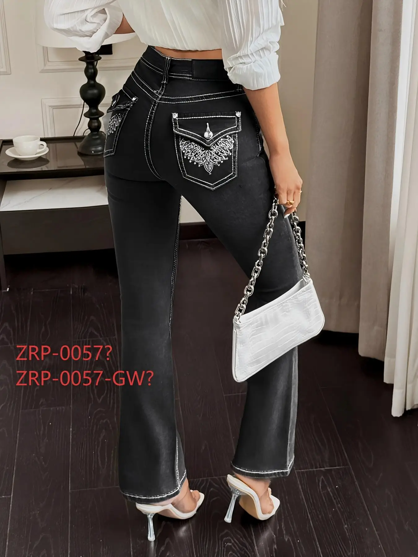 

Черные джинсовые брюки с пышным кроем и высокой талией для женщин, узкие эластичные джинсы в стиле ретро, винтажный элегантный повседневный наряд