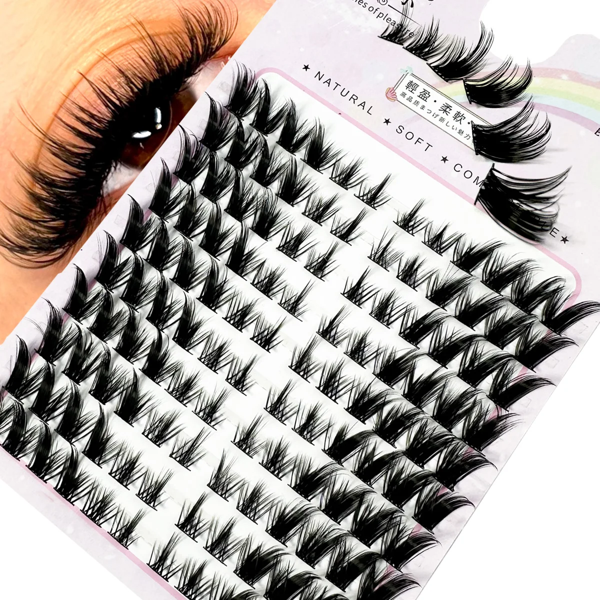 Mix 120pcs Cluster Lashes10-16mm Wispy Individual Lashes Extensions Natural Look Eyelashes D Curl Fluffy Cluster Lash