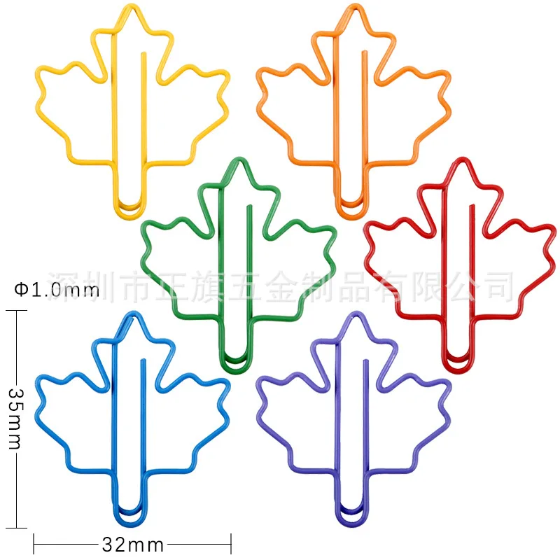 

100pcs Maple Leaf Paper Clips Cute Binder Clips Decorative Colorful Mini Paperclips Sturdy Office Supplies Safe For