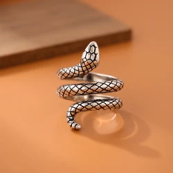 Creative Personality Snake New Fashion 925 Sterling Silver Jewelry Thai Silver Cobra Crystal Temperament Opening Rings R162