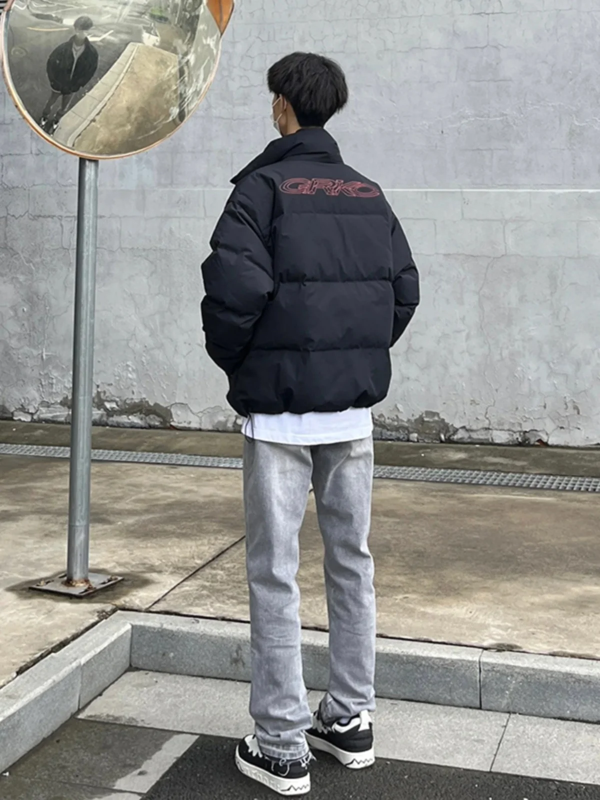 

ay Cement e Straight Leg Jeans Men's High Street CleanFit Trousers Trendy Leg Lengthening Slimming Jeans for Teens