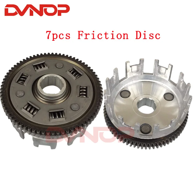 Motorcycle Clutch 6pcs Friction DIsc 7pcs Friction DIsc Center Outer Clutch Assy for CG200 CG250 CG300 Tricylcle Buggy ATV