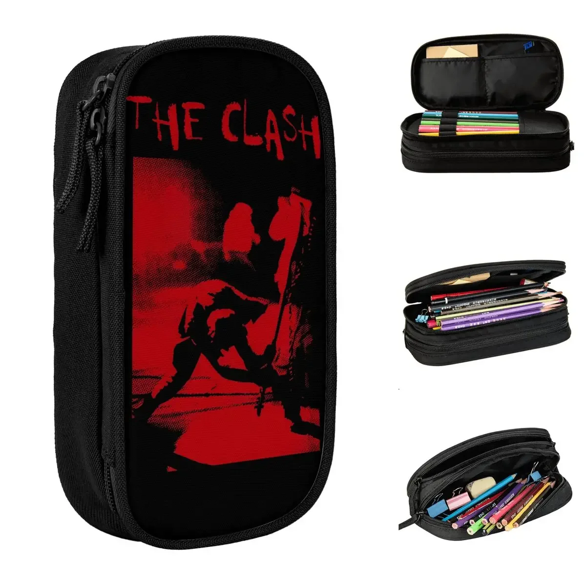 

The Clash Band Pencil Case Double Layer Large Capacity Kids School Supplies Pencilcase Birthday Gift