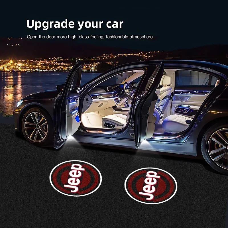 

Wireless Laser Ghost Shadow Door Lamp for Jeep Renegade Compass Grand Cherokee Wrangler Avenger Wagoneer Gladiator Patriot