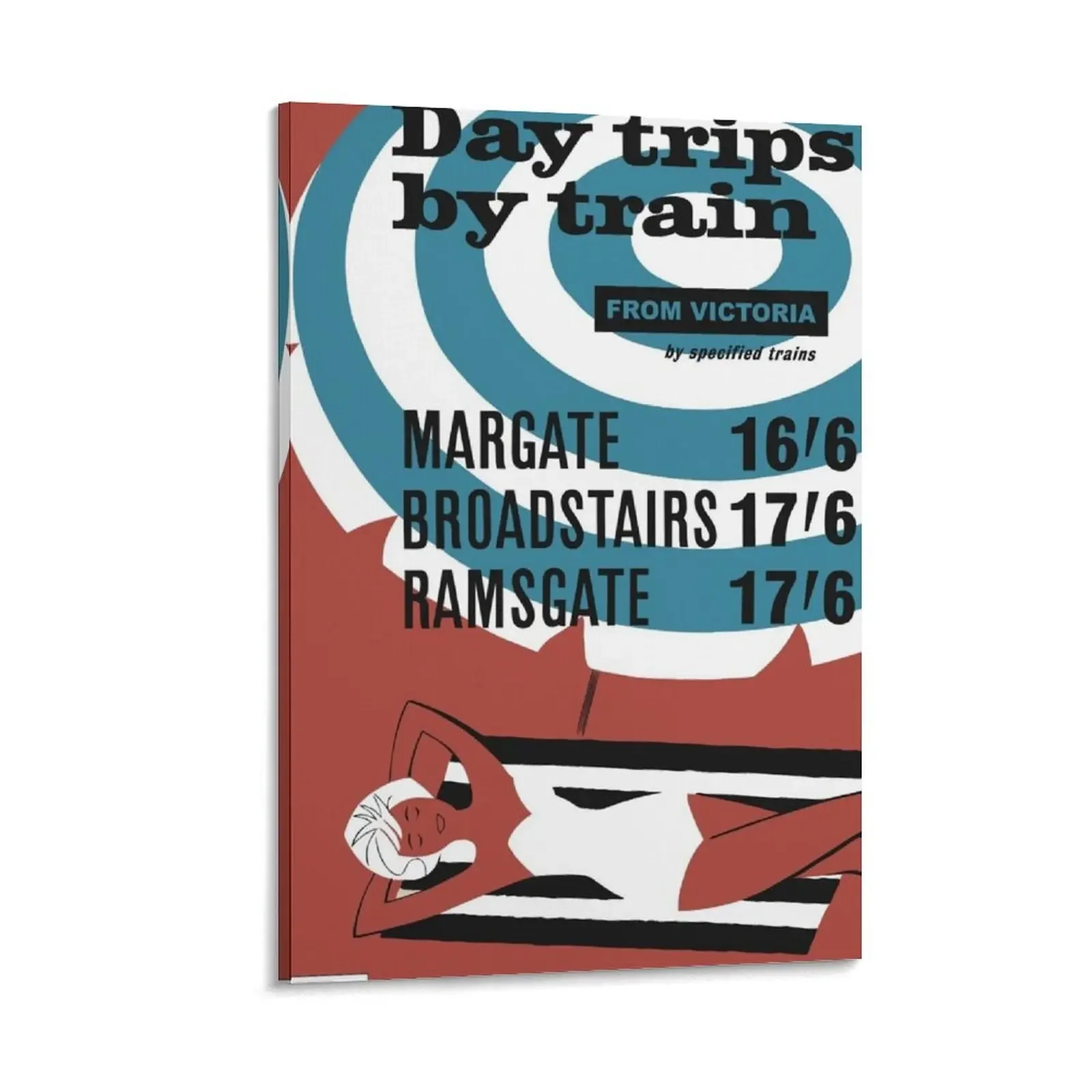 

British Railways - Day Trips to Kent 1960s Canvas Painting decorative items for home anime decoration