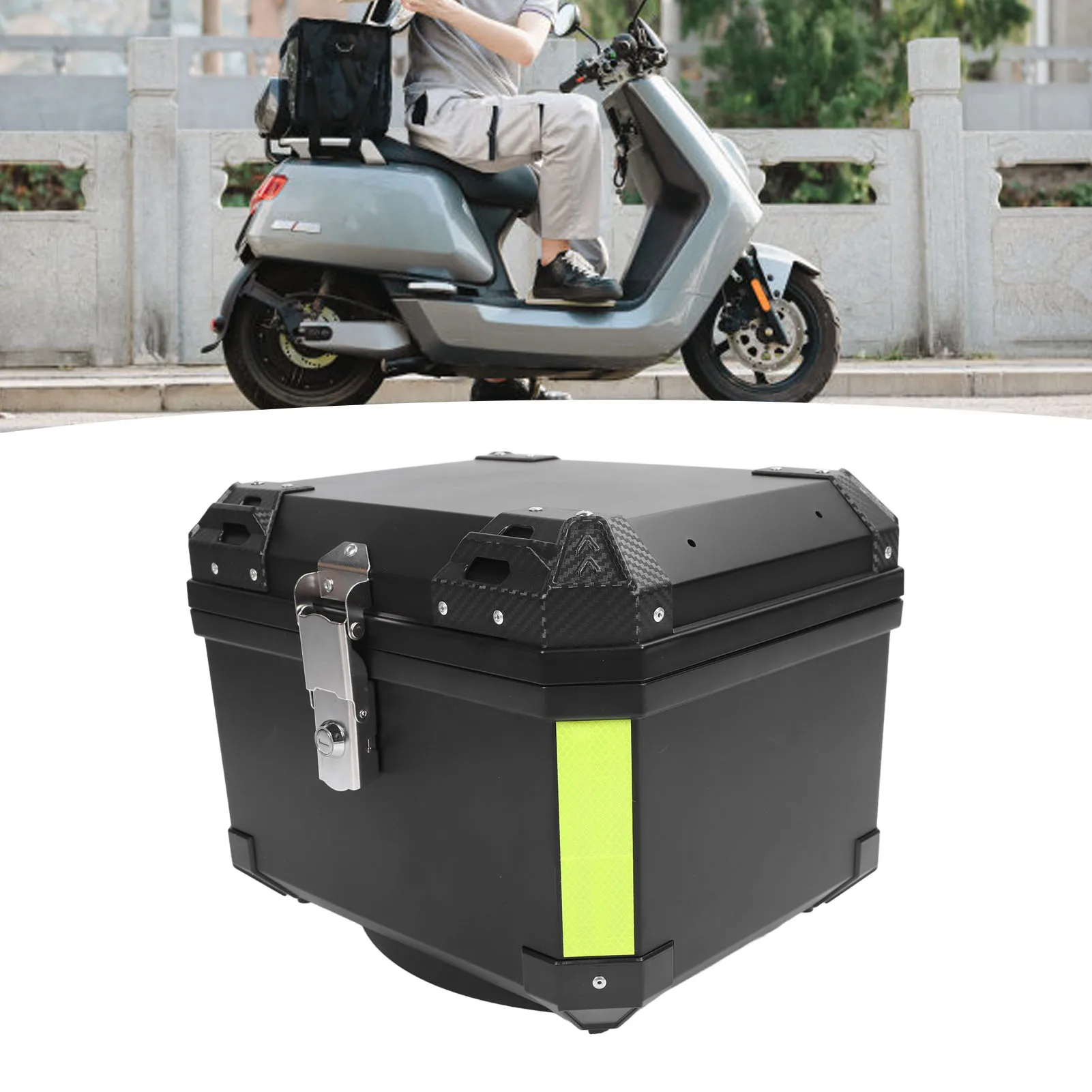 

Задняя коробка для мотоцикла, универсальная водонепроницаемая хвостовая коробка для мотоцикла большой емкости с мягкой спинкой, черная