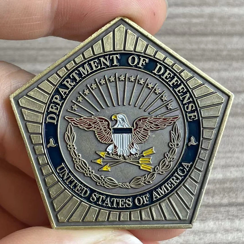 عملة تذكارية بخمسة جيش وخمس زوايا، عملات تذكارية للتحدي العسكري، مصنوعات معدنية للولايات المتحدة