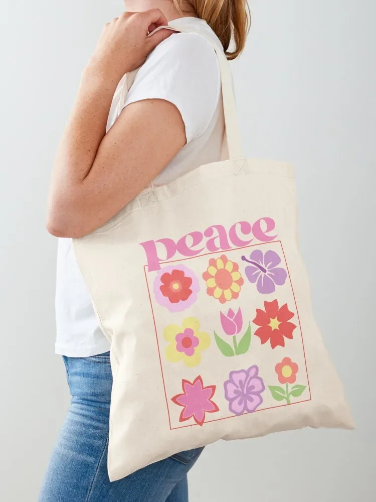 Flowery Peace Tote Bag Lady bags woman shopping bag Cloth bags