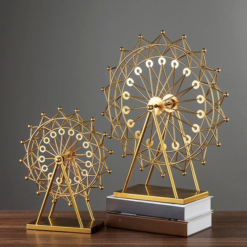 New arrival Home accessories Handicraft Metal Statue Ferris wheel show pieces christmas metal decorations for home decoration