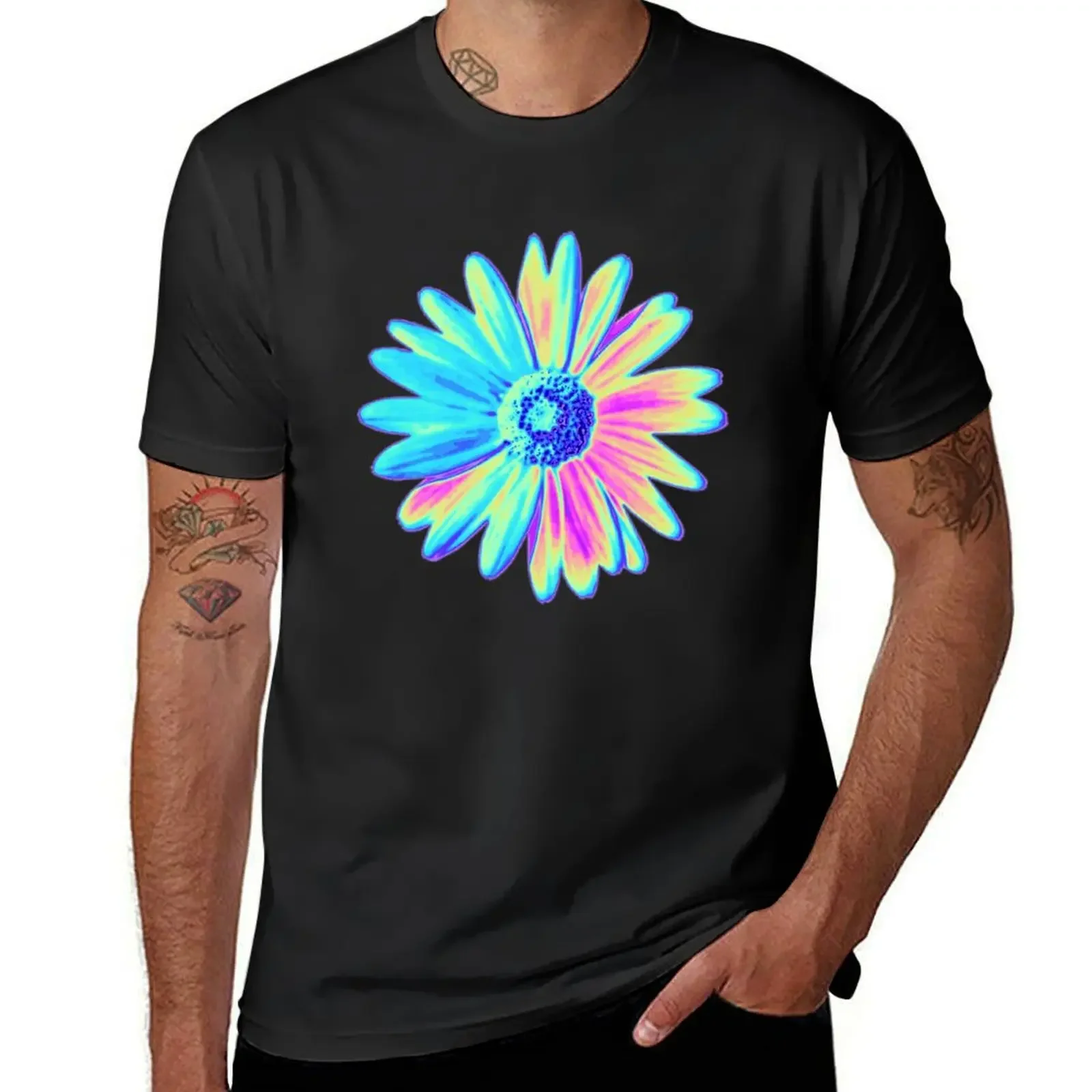 

Holographic Daisy T-Shirt hippie clothes oversized graphic tee cute clothes T-shirt men