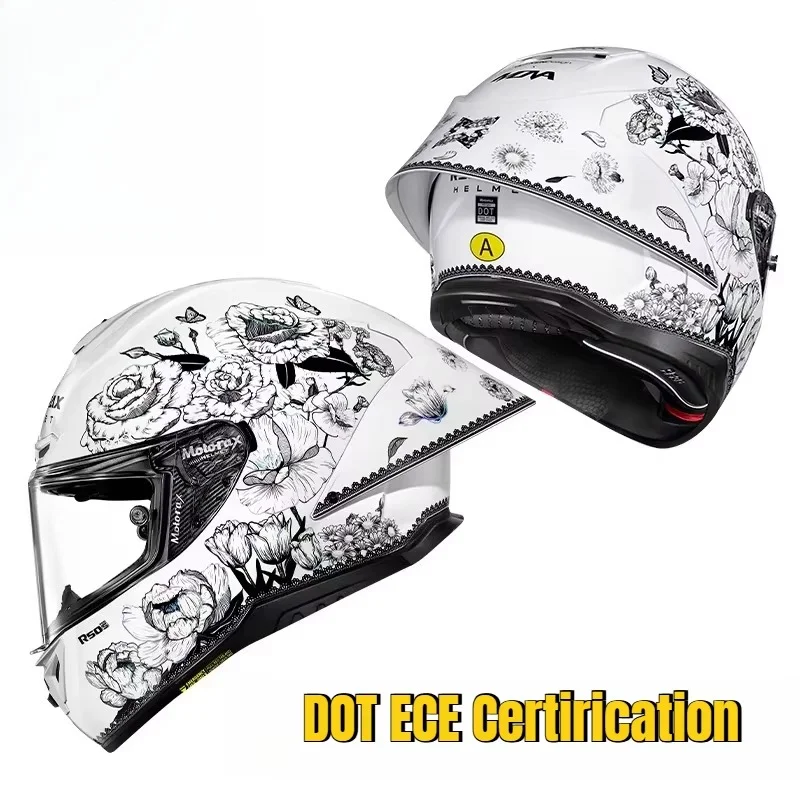 Motorax R50SPRO Motorcycle Full Helmet Large Tail Retro Cruise Moto Helmet Double Lens Capacete Masculino Casco Capacete