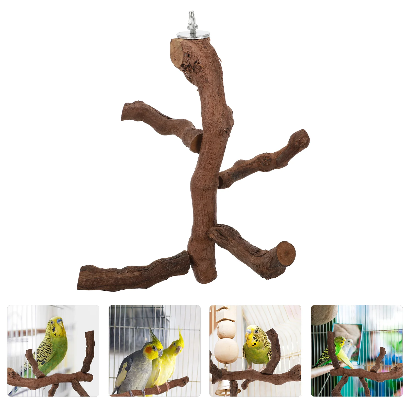 Wood Bird Perch St Parrot Play Cage Accessories Hard Texture Long Lasting Use Claw Rack Pet Gift