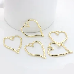 Cute Peach Heart Shaped Alloy Pendant for DIY Jewelry Making 35*27mm 10pcs/lot