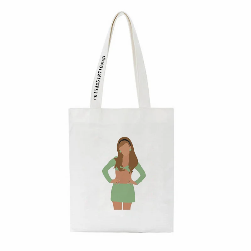 Ariana Grande Print Canvas Tas Vrouwen Schoudertas Mode Grote Capaciteit Shopping Shopper Dames Hand Tassen