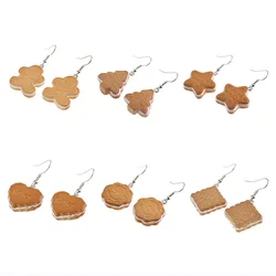 Ovxxons 1 Pair Carnival Christmas Series Simulation Food Play Christmas Cartoon Cookie Earrings Fashion Holiday Party Earrings