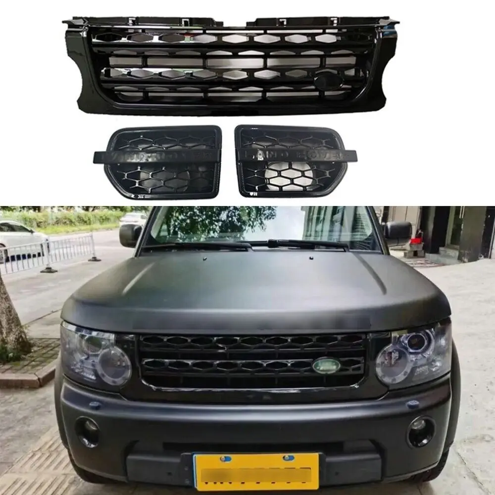 3PCS Front Grille Mesh Side Vent Fits For Land Rover Discovery 4 LR4 2014-2016