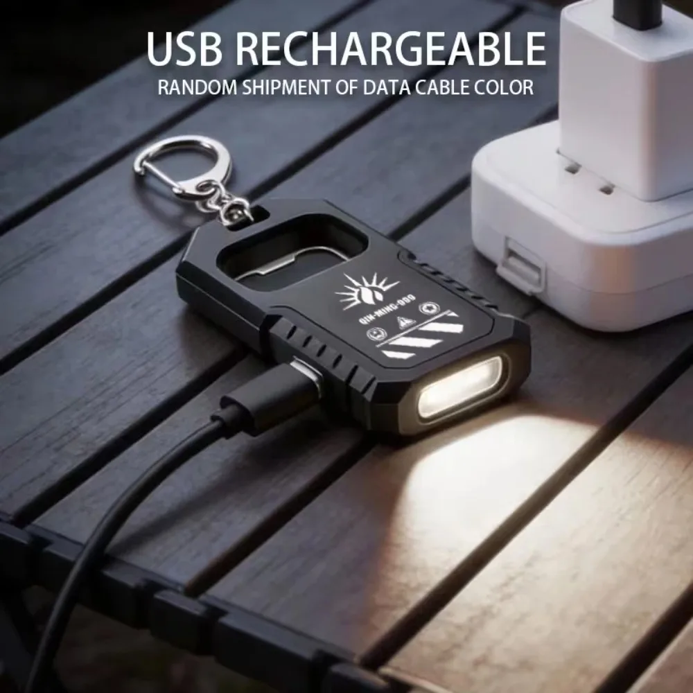 Portable COB Work Flashlight USB Rechargeable LED Keychain Light,3 Modes Lighting, Small Handheld Torch for Emergency Working