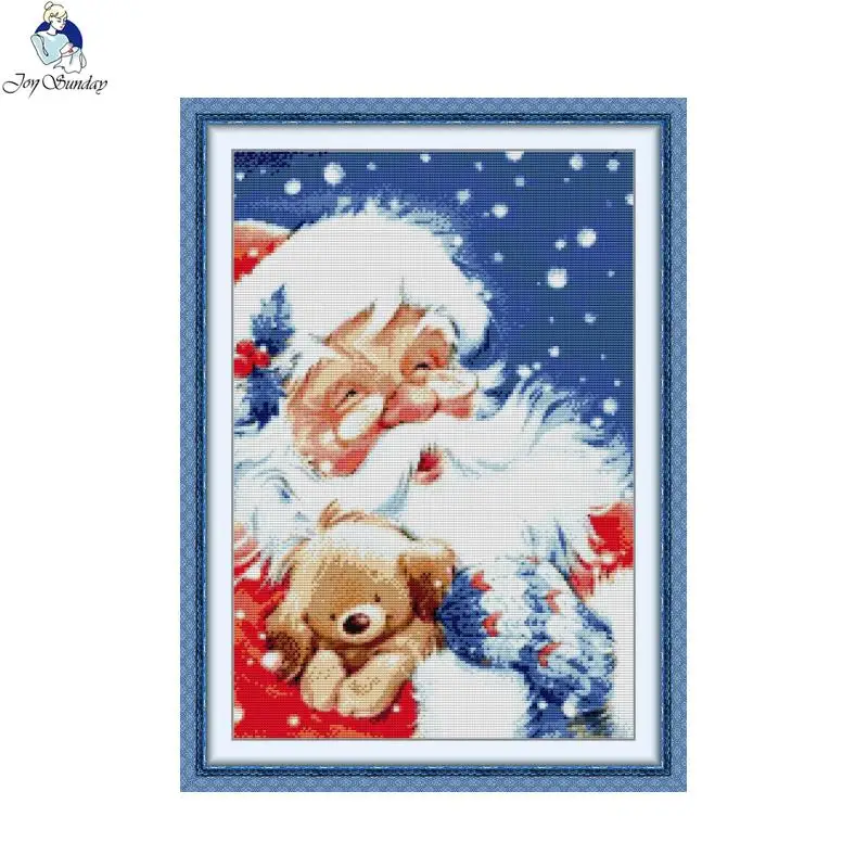 Joy Sunday Christmas Collection Cross Stitch Complete Set With Materials Needlework Handmade Room Home Decoration Gifts