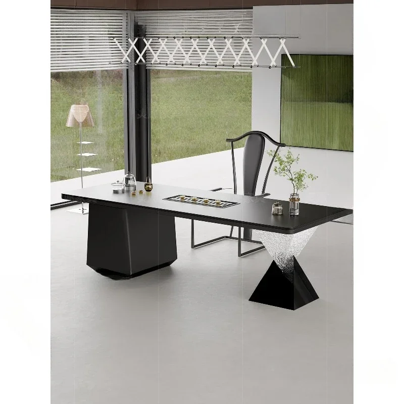 

Italian high-end rock slab tea table and chair combination light luxury modern high-end tea table