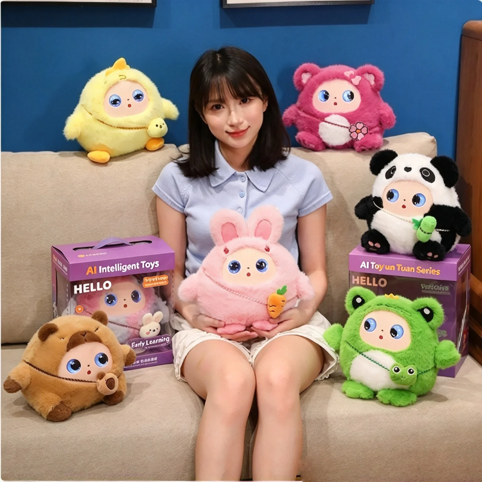 AI Interactive Plush Toy, Smart Talking Early Education Companion for Kids, Touch Sensitive Stuffed Animal Gift