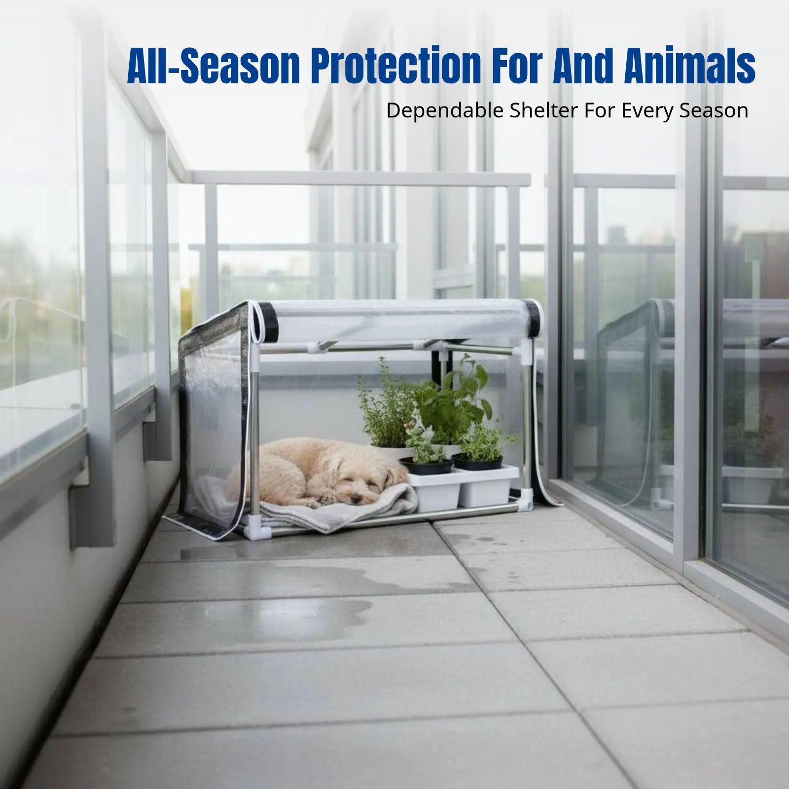 

Outdoor Pet Rain Cover, Dustproof Insulated Greenhouse, Warm Shelter for Stray Cats and Dogs, Multi-Season Use
