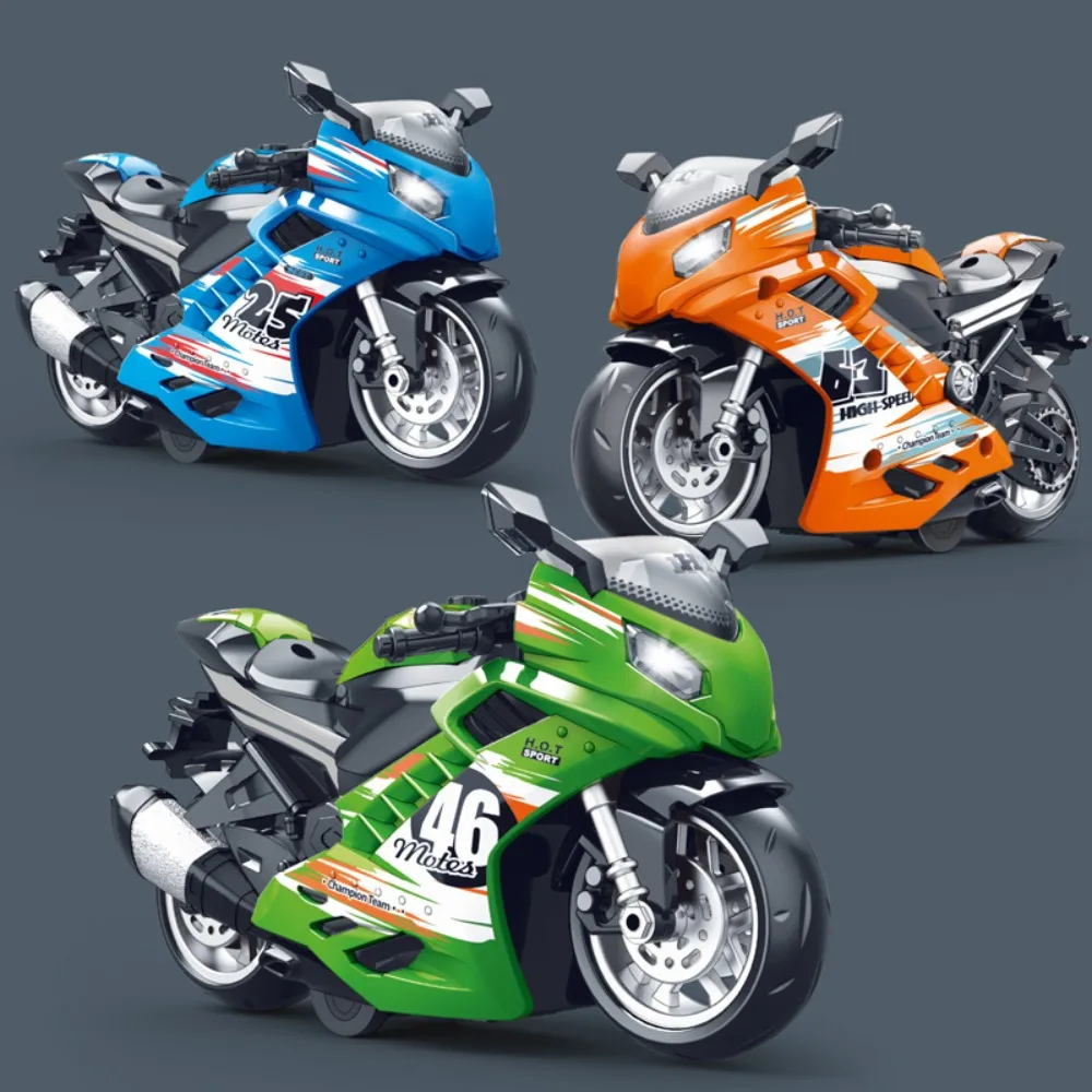 Music Motorcycle Racing Lights Sports Car Simulation Motorcycle Racing Car Model Plastic Mini Motorcycles Music Children