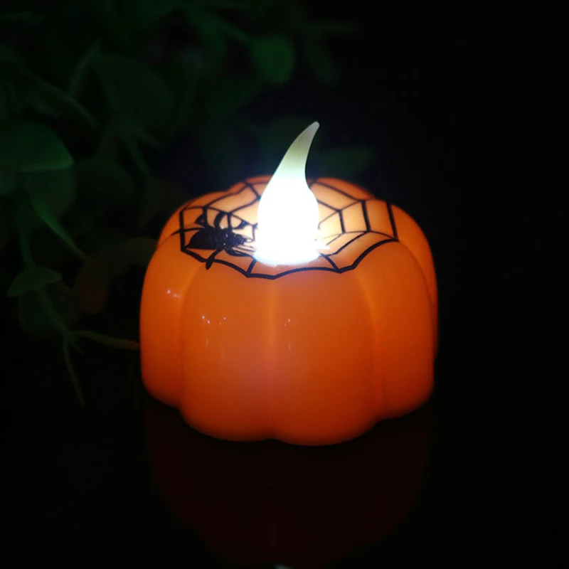 Vela LED de escritorio, linterna luminosa en forma de calabaza, decoración artesanal para fiesta de Halloween, accesorios para fiesta y Festival, 2025