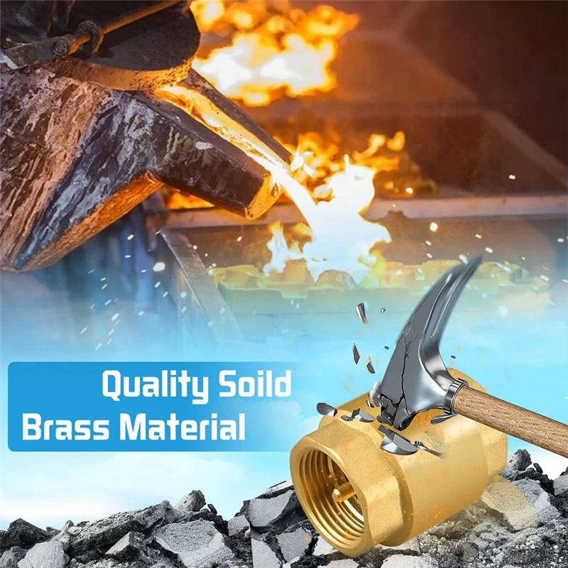 A19F-2PCS NPT Female Thread Spring Check Valve, Solid Brass Non Return One Way Horizontal Check Valve For Well, Pump