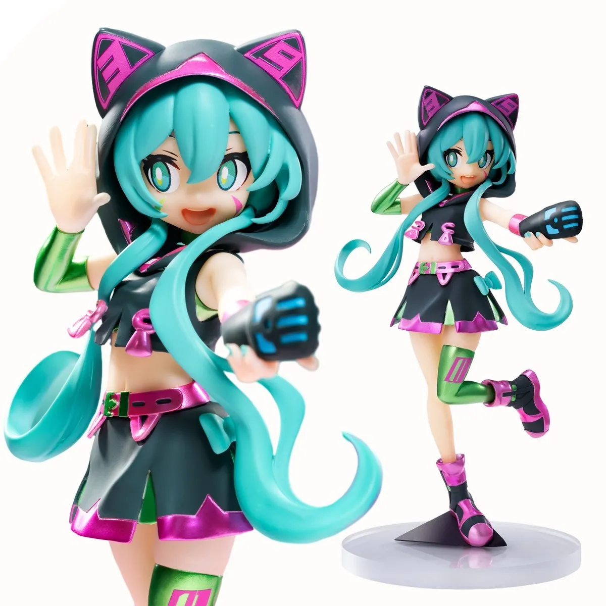 19CM Anime Hatsune Miku Figure Stage Performancer Dress up Model Toy Gift Action Figure Collectible Doll Concert Support