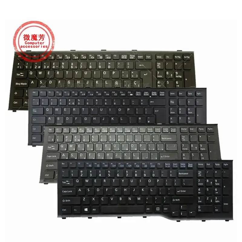 SP/RU/UK Russian Keyboard For Fujitsu Lifebook AH532 A532 N532 NH532 With Frame Laptop Keyboard MP-11L63SU-D85 CP569151-01 new