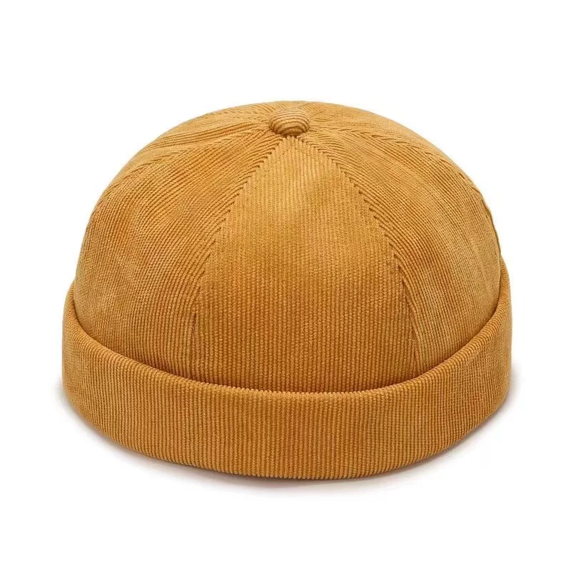Mowen\'s Corduroy Beanie Hat Korean Version Street Hat Beanie Melon Skin Caps Fashion Versatile Adjustable Guppi Hip Hop Hat