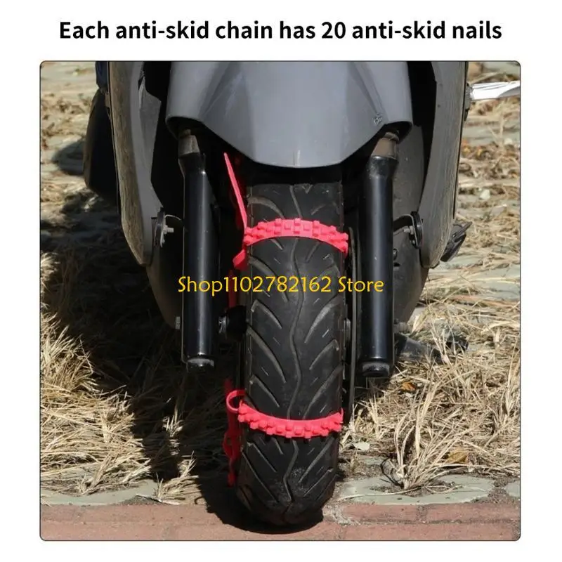 547B 10Pcs Anti-Slip Snow Tire Chains Adjustable Emergency Tyre Wheel Cable for Car