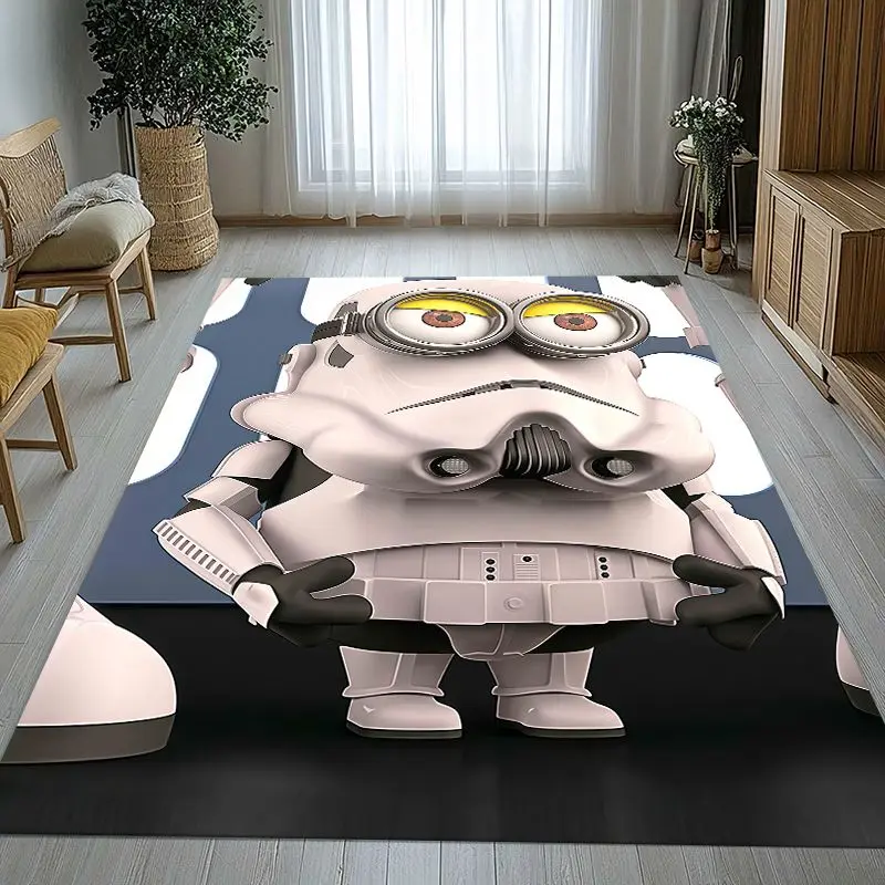 Funny Kawaii M-Minions Cartoon Area Rug,Soft Non-Slip Carpet Mat for Living Room Bedroom Playroom,Sofa Floor Rug,Home Decor Gift