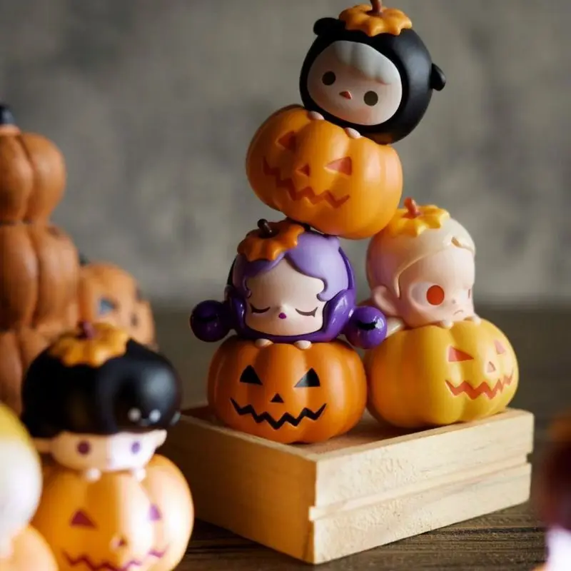 Molly&Pucky&Dimoo&Skullpanda&Zsiga Moe Grains Halloween Pumpkin Series Doll Popbean Dolls Ornaments Gifts