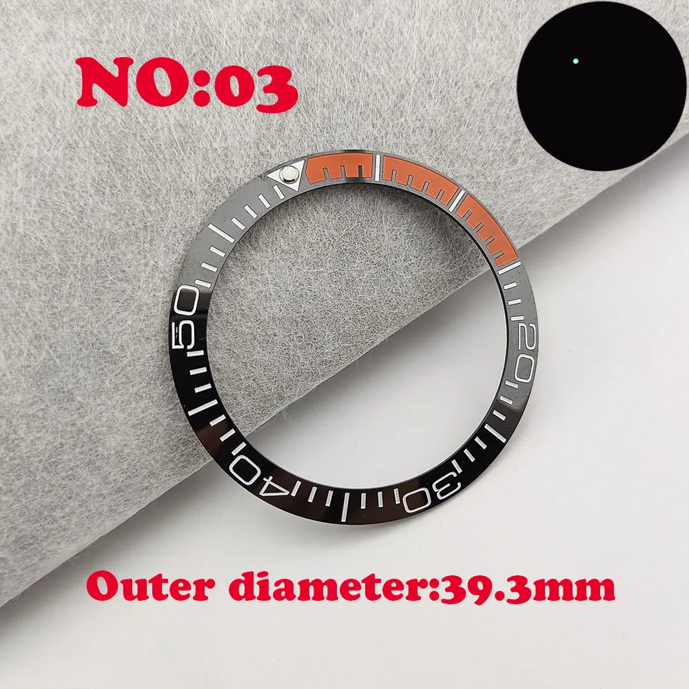 39/39.3/40.7mm Sloping/Flat Luminous Ceramic Bezel Insert Replacement fit TAG HEUE automatic watch nh35