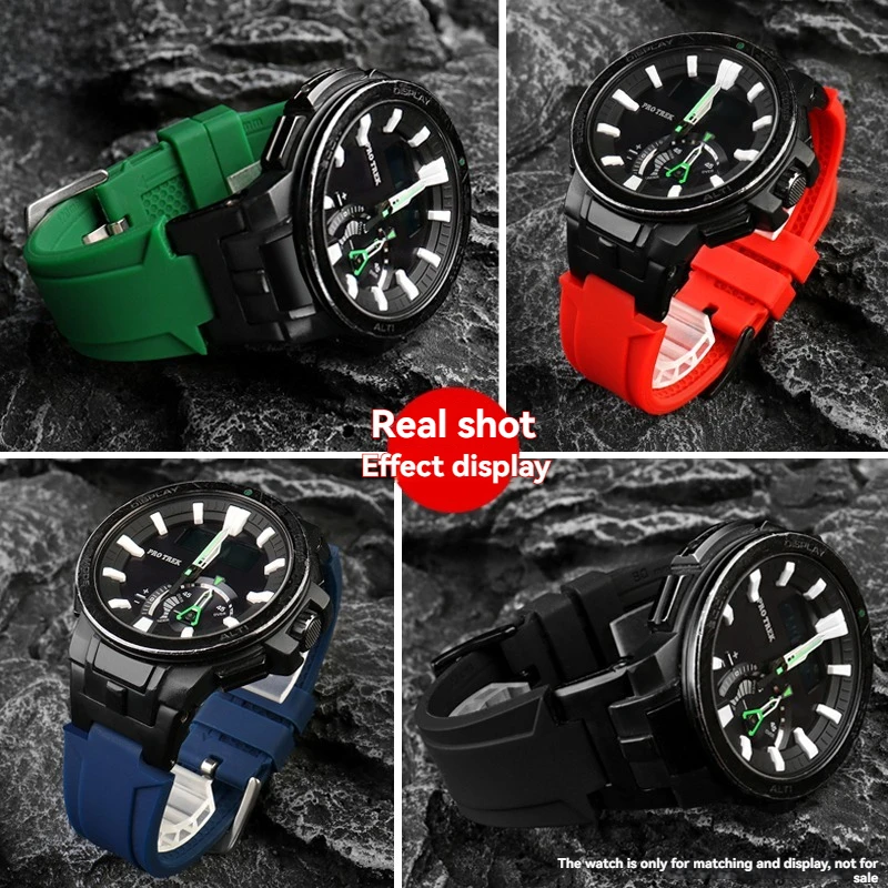 Replacement Waterproof Silicone Watch Band for Casio PROTREK PRW7000 PRW-7000FC | Men's Outdoor Sports Strap