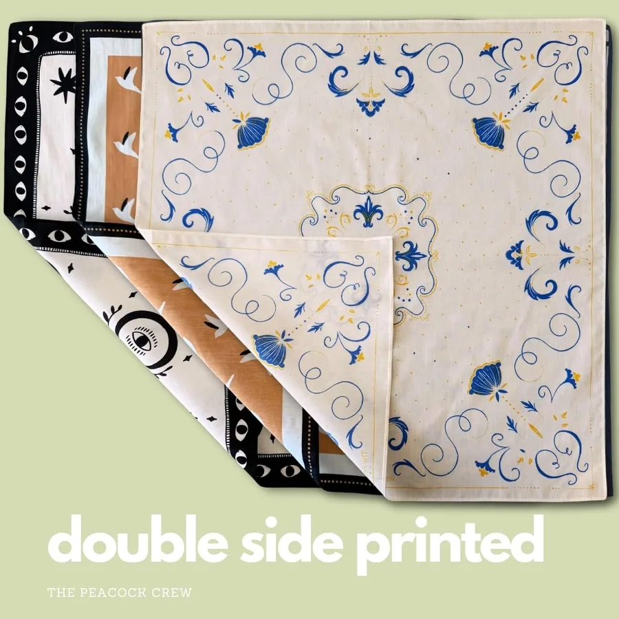 مجموعة عصابات مصممة من القطن الناعم الفاخر للرجال والنساء مقاس 22 × 22 بوصة إكسسوار أزياء متعدد الاستخدامات للمغامرات الخارجية